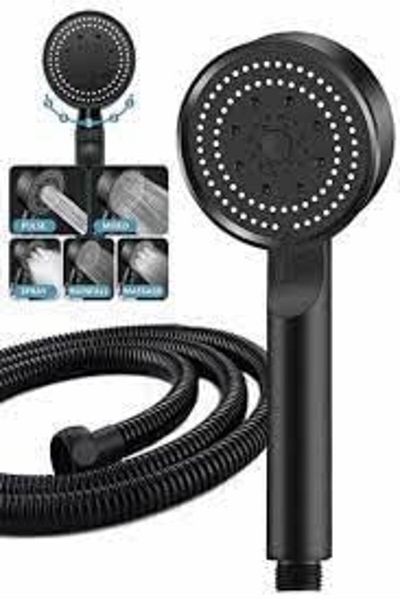 Mena Rise Diyar-Ifırsatshop Functional High Pressure Shower Head Joint 150 cm Hose Black Du