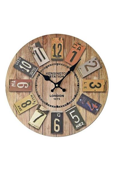 COOYA Wooden Wall Clock, Rustic, Vintage Wood Decorative Wall Clock, Battery Operated Silent Movement
