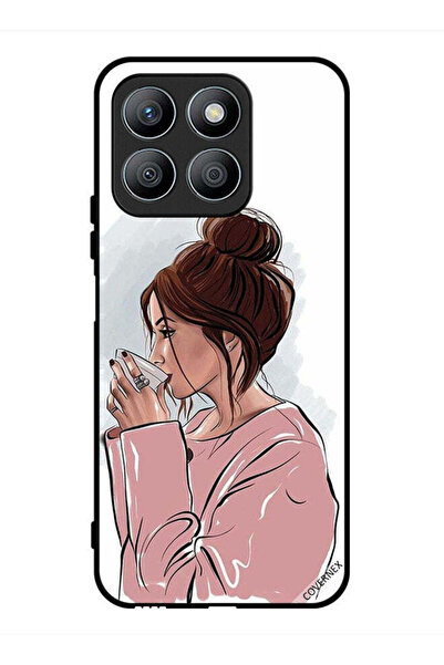 Covernex غطاء حماية لهاتف Honor X8b برسومات فتاة تشرب الشاي