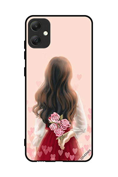 Covernex غطاء حماية لهاتف سامسونج جالاكسي A05 - فتاة تخفي الزهور