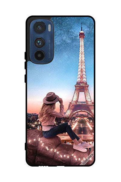 Covernex غطاء حماية لهاتف موتورولا إيدج 30 - فتاة القبعة وبرج إيفل