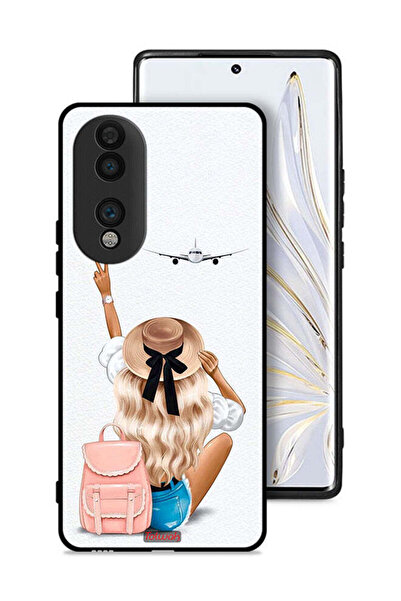 Tolwak غطاء حماية لهاتف Honor 70 بتصميم فتاة تحب السفر
