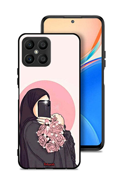 Tolwak غطاء حماية لهاتف Honor X8 4G مع فن التقاط صور سيلفي أثناء حمل الزهور