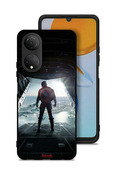 Tolwak غطاء حماية لهاتف Honor X7 بتصميم صورة كابتن أمريكا
