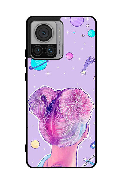 Covernex غطاء حماية لهاتف موتورولا موتو X30 برو - فن الفتاة ونجوم الفضاء