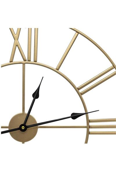 COOYA Silent/16 Inch Operated Oversized Metal Round Roman European Industrial Wall Clocks/For Home,Office