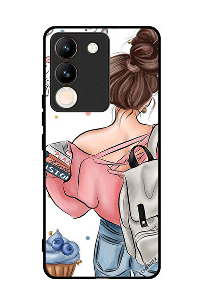Covernex غطاء حماية لهاتف فيفو Y200، مطبوع عليه رسومات يد فتاة