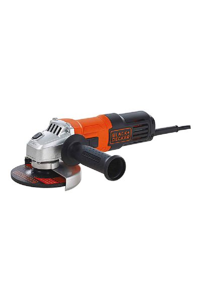 Black&Decker 650W 115MM Angle Grinder with Slider Switch and Side Handle Orange and Black