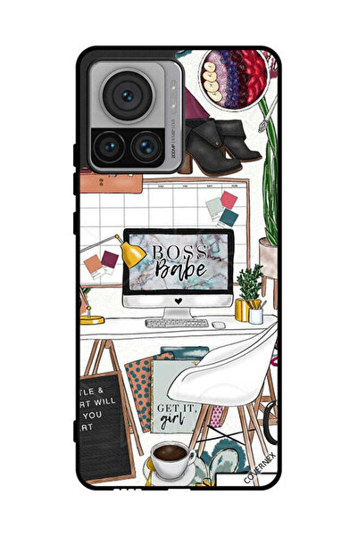 Covernex غطاء حماية لهاتف موتورولا موتو X30 برو - مشبك فني من Boss Babe