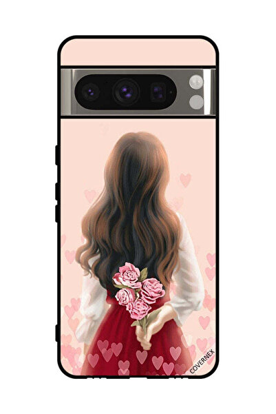 Covernex غطاء حماية لهاتف جوجل بيكسل 8 برو - فتاة تخفي الزهور