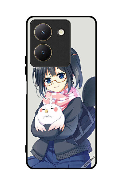 Covernex غطاء حماية لهاتف فيفو Y27s - فن فتاة تحمل حيوانًا أليفًا