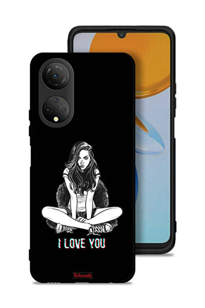 Tolwak غطاء حماية لهاتف Honor X7 - رسم "أحبك"