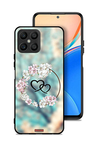 Tolwak غطاء حماية لهاتف Honor X8 4G بتصميم قلوب في خاتم فني
