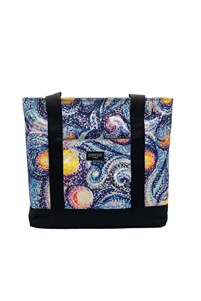 Differ Studio Geantă de plajă/mânecă/umăr/sport/călătorie multifuncțională Van Gogh Blue Pattern cu geantă interioară impermeabilă din 2 piese