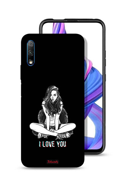 Tolwak غطاء حماية لهاتف Honor 9X (الصين) مطبوع عليه عبارة "أحبك"