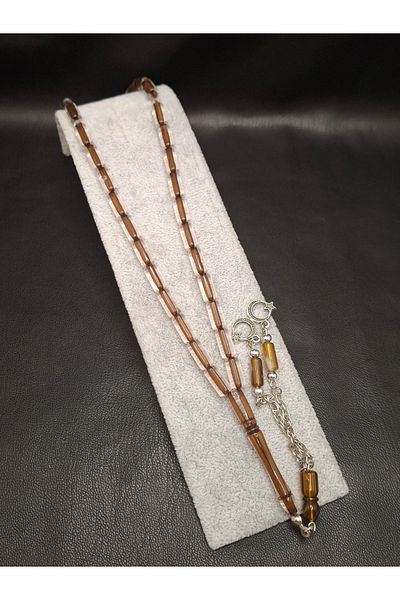 Han Ticarethane Brown Inside Transparent Color Cut Cut Powder Amber Prayer Beads