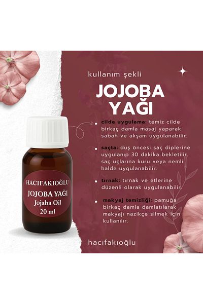 HACIFAKIOĞLU Jojoba Oil Cold Pressed 100% Natural Pure 20 ml