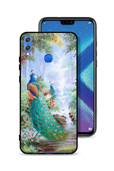 Tolwak غطاء حماية لهاتف Honor 8X بنقشة الطاووس