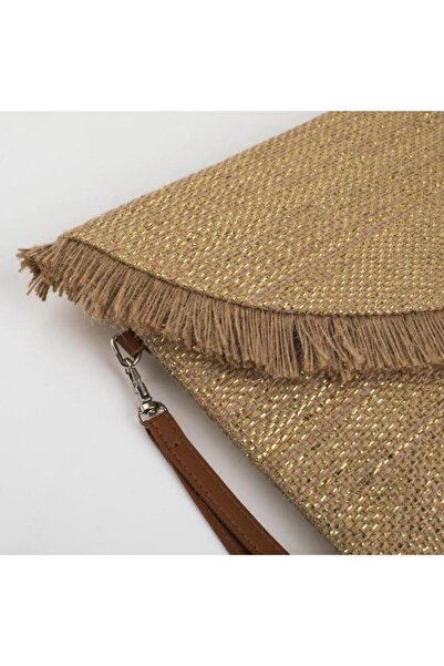 ÇIRPAN EV Beige Jute Handbag 32X22Cm