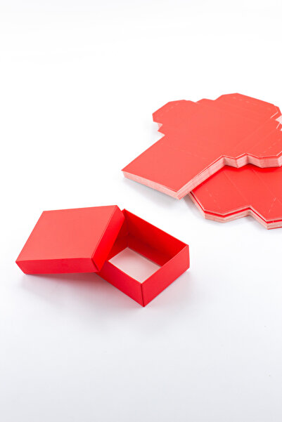 carton box Karton Kutu Kırmızı Katlamalı Küçük Takı Hediye Kutusu 25 adet (6 cm X 8 cm X 3 cm) (Süngersiz)