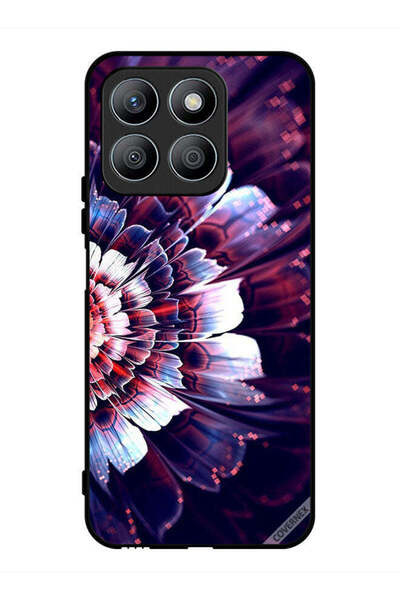 Covernex غطاء حماية لهاتف Honor X8b مع زهرة كبيرة منعكسة على الجانب الأيسر