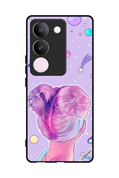 Covernex غطاء حماية لهاتف فيفو S17 - لوحة فنية لفتاة ونجوم الفضاء