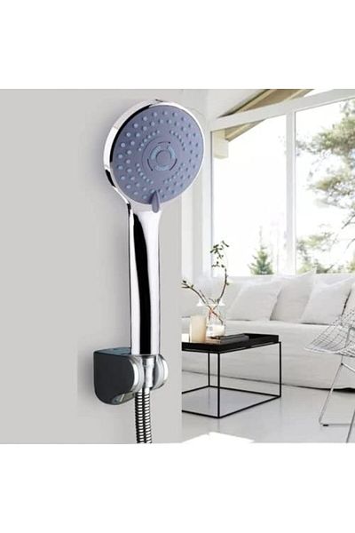 Mena Rise Şirinshop Cushy High Pressure 3 Function Chrome Covered Shower Set - Water Saving Rain Et