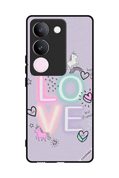 Covernex غطاء حماية لهاتف فيفو S17 - قلب حلو وحب وحيد القرن