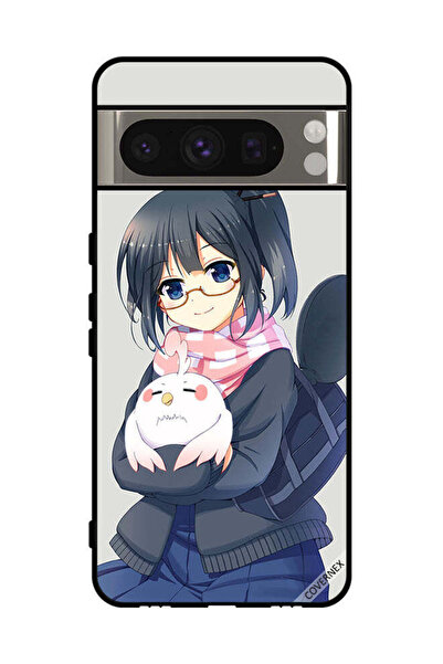 Covernex غطاء حماية لهاتف Google Pixel 8 Pro، رسم فتاة تحمل حيوانًا أليفًا