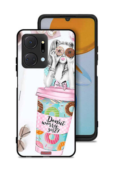 Tolwak غطاء حماية لهاتف Honor X7a - فتاة القلق دونات