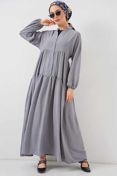 Bigdart 2527 Women's Long Hijab Dress - Gray