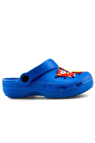 İncim Saks Blue Figured Daily Garden Seaside Beach Creșă Papuci și sandale unisex pentru copii