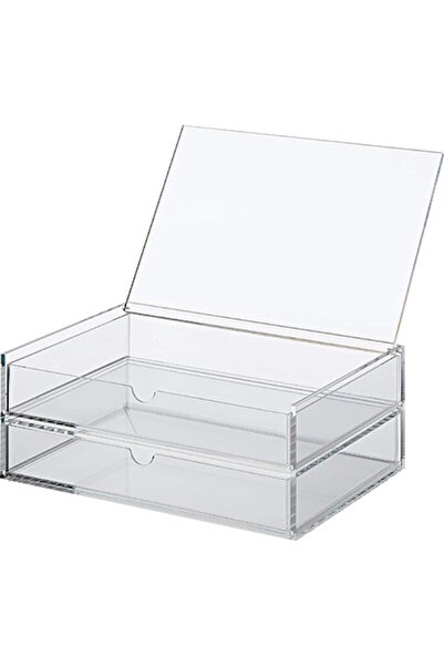 Muji 2 Rows Acrylic Case with Lid, W 25.5 x D 17 x H 9.5 cm, L