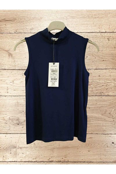 Puane Bluză NAVY pentru femei, cu jumătate de gât, cu mâneci zero, din lycra 40005
