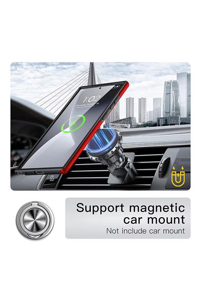 TYBO Protective case for Samsung Galaxy S25 Ultra, Hybrid Shockproof, 360 Rotating Ring Bumper
