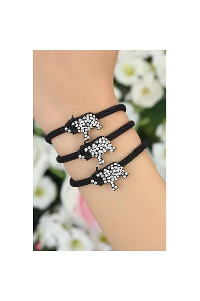 Skygo Black Zircon Stone Elephant Accessory Metal Bracelet - Tj-Bb1633