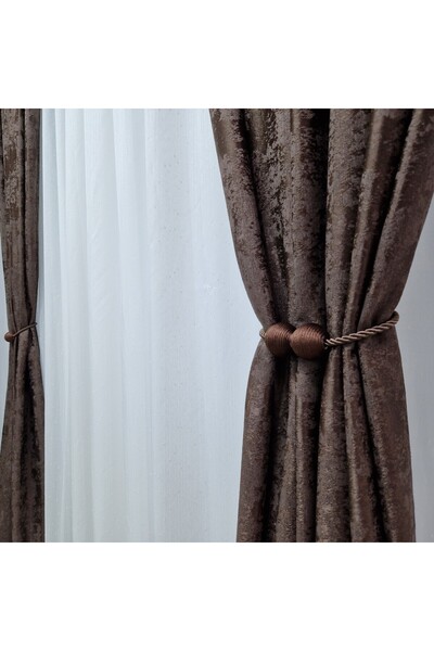 Perdelenoi by Igni Comex Sand Brown Curtain Set of 2 pieces