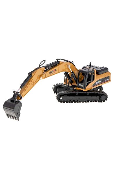 Ikonka H-Toys Верижен багер, Метална кофа, Мащаб 1:50, 120 x 65 x 160 мм, Жъл...