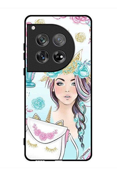Covernex غطاء حماية لهاتف OnePlus 12 مع رموش على الحقيبة وفتاة وحيد القرن