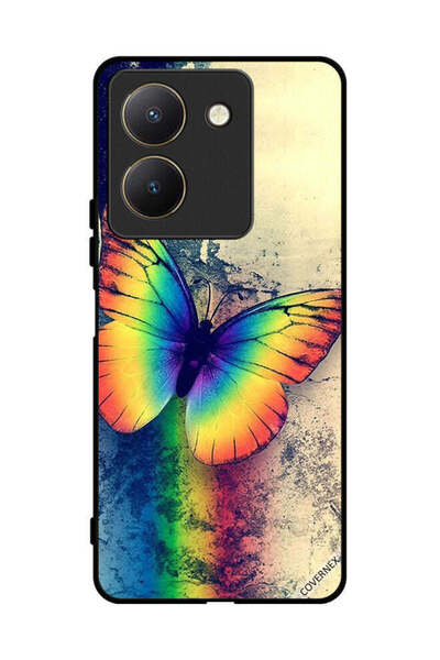 Covernex غطاء حماية لهاتف فيفو Y27s - فراشة قوس قزح عتيقة