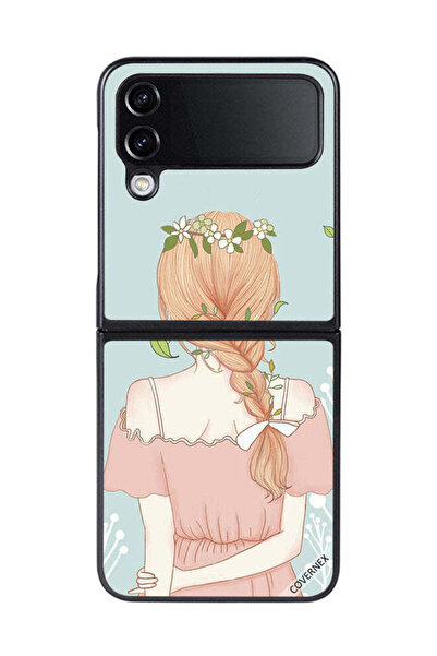 Covernex غطاء حماية لهاتف سامسونج جالاكسي زد فليب 4 بطبعة فتاة واقفة لطيفة