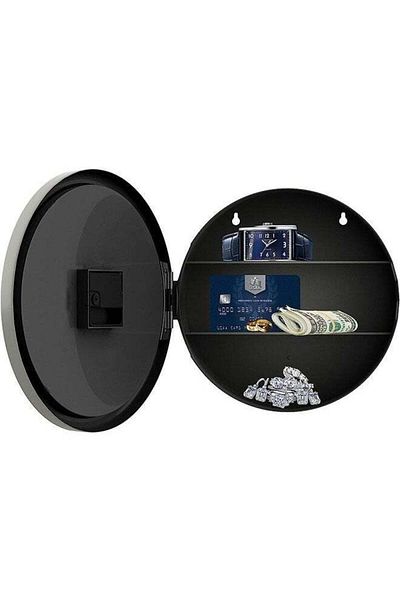 COOYA Wall Clock , 10-Inch Battery-Operated Clock, Hidden Wall, Simple Design, Multiple Storage Shelves