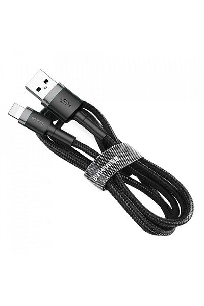 Baseus USB to Lightning data cable, 2.4A, 0.5m, Baseus Cables - Black Gray