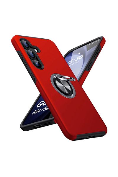 TYBO Protective case for Samsung Galaxy S25, Hybrid Anti-Shock, Kickstand, 360 Rotating Ring Bumper