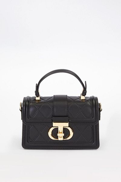 Levidor Premium Baklava Pattern Interlocking Handbag Black