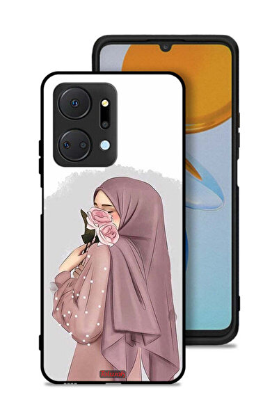 Tolwak غطاء حماية لهاتف Honor X7a بتصميم فتاة تحمل ورودًا