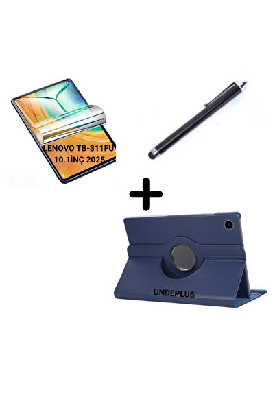 UnDePlus Lenovo Tab TB311FU 10.1inç Kılıf Dönen Tablet Kilifi Ekran Koruyucu+Kalem