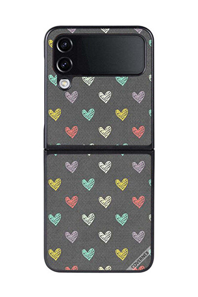 Covernex غطاء حماية لهاتف سامسونج جالاكسي زد فليب 4 بنقشة قلوب صغيرة