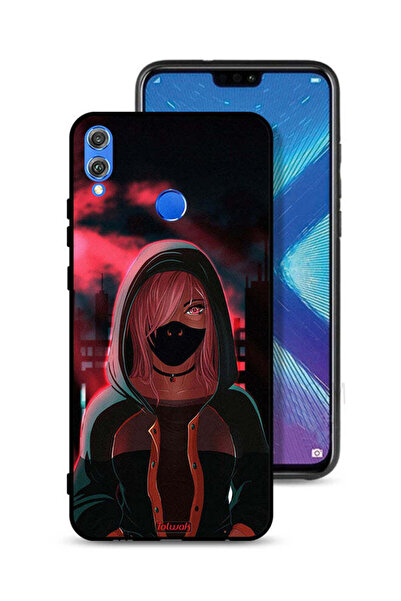 Tolwak غطاء حماية لهاتف Honor 8X برسومات فتاة ترتدي قناعًا