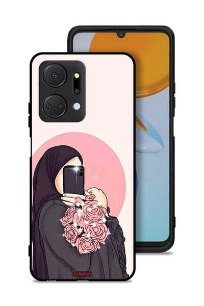 Tolwak غطاء حماية لهاتف Honor X7a - فن التقاط صور سيلفي مع حمل الزهور
